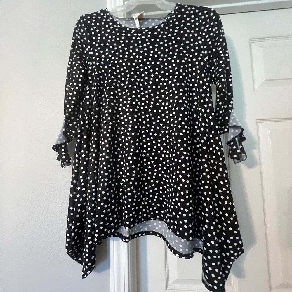 COPY - Zadie B’s Black and White Polka Dot Tunic